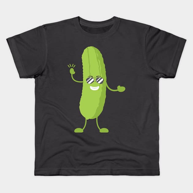 Vegan Cool Cucumber pickle Kids T-Shirt by MZeeDesigns